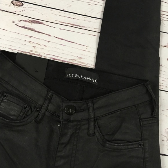 Zee Gee Why swizzle sticks coated jeans 27 NWT - Picture 2 of 8